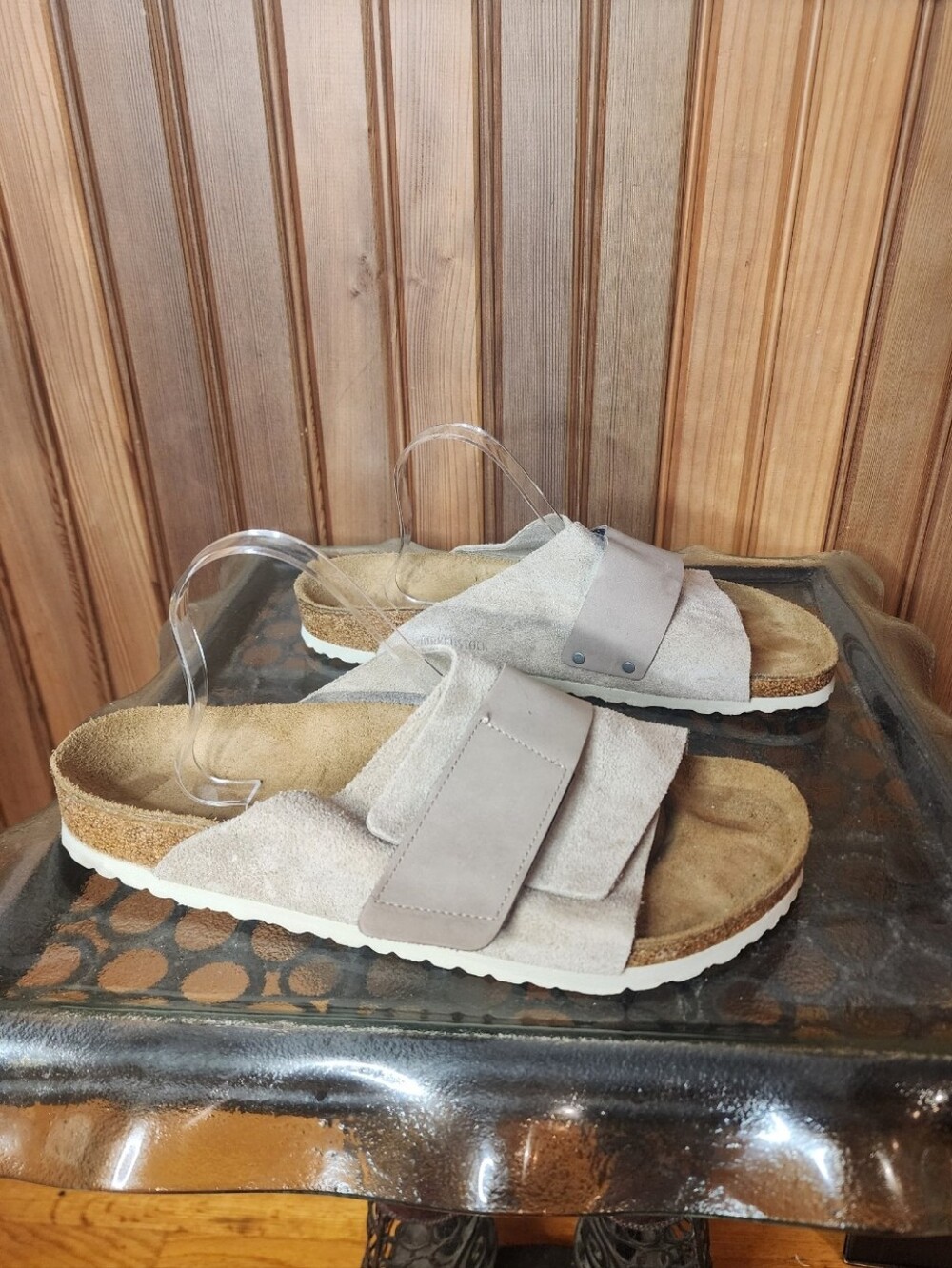 Birkenstock Kyoto Nubuck Sandals in Taupe 46 (Men 13)